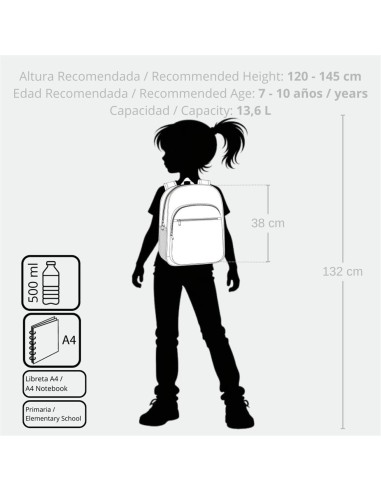 MOCHILA ADAP. 38CM. KUROMI RETROPOP